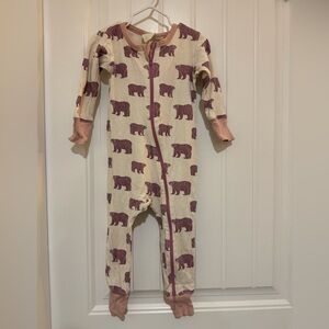 Parade Organics pink bear zip sleeper